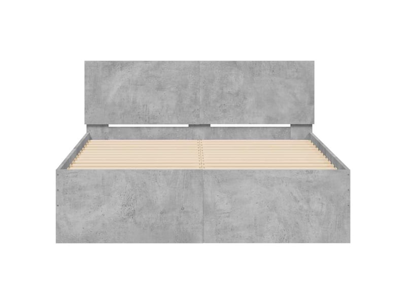 Lit double- lit adulte -  cadre de lit sans matelas gris béton 120x190 cm  - Conforama D