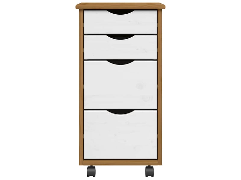  Armoire de rangement roulante avec tiroirs moss bois de pin marron miel shl7931  - Conforama C