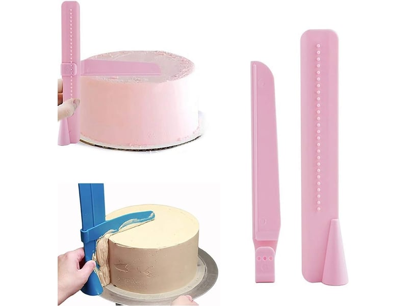  Ensemble de 2 spatules à gâteau pour appliquer le glaçage, outils de décoration réglables, crème, plastique, spatule, fondant, lisseur à gâteau GTR06126 - Conforama C