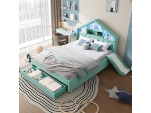 Lit cabane 140x200 cm <strong></strong>  <strong></strong> coloris bicolore