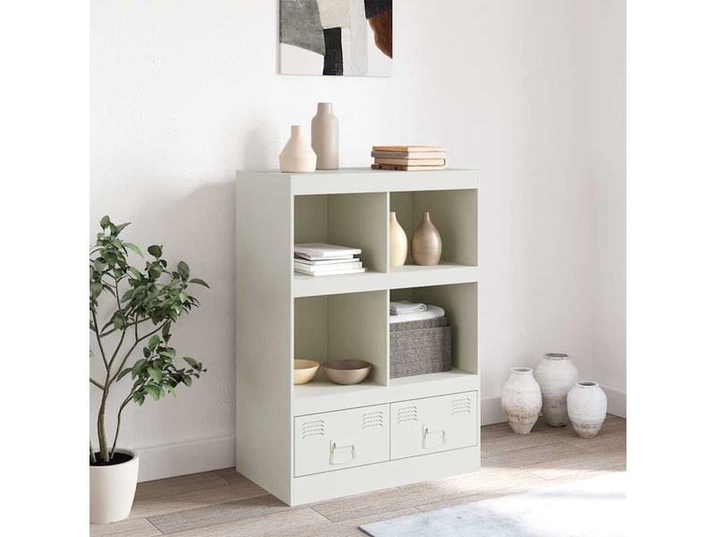  Buffet haut - bahut - meuble de rangement blanc 67x39x95 cm acier  - Conforama C