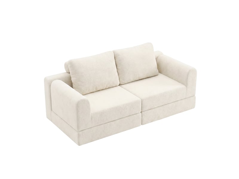  Canapé convertible beige deux places en mousse à mémoire de forme, fauteuil convertible en lit pour salon, chambre ou petit espace  - Conforama D