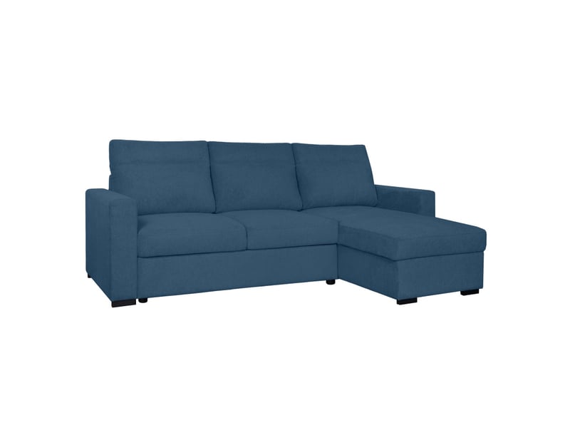  Canapé d'angle réversible solaro convertible avec coffre en tissu - bleu foncé SOLARO - Conforama D