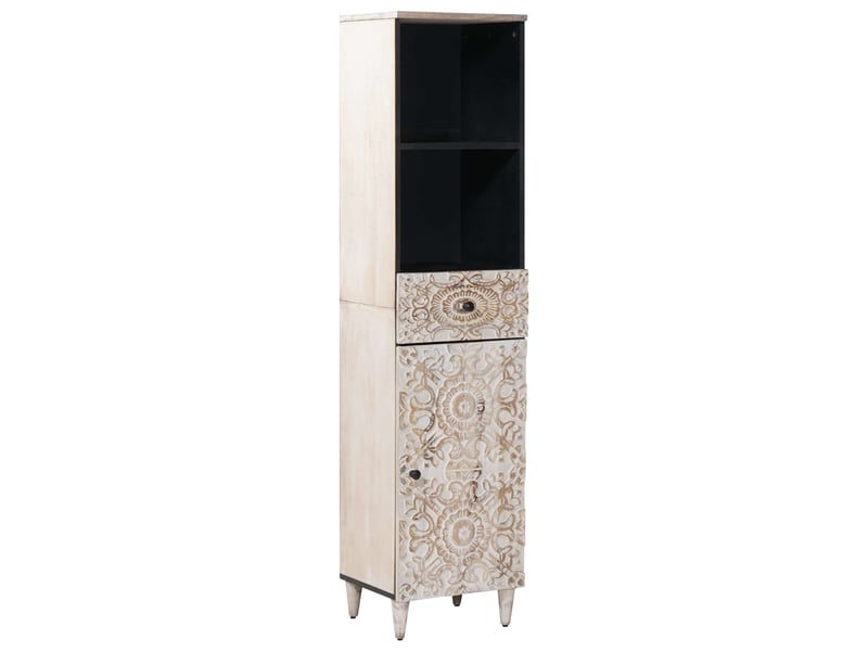 Armoire de salle de bain, cabinet de salle de bain avec tiroir blanc 38 x 33,5 x 160 cm cf65036 - Conforama B