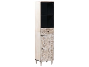 Armoire de salle de bain, cabinet de salle de bain avec tiroir blanc 38 x 33,5 x 160 cm cf65036