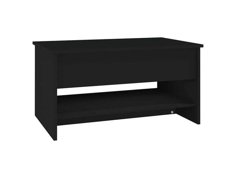  Table basse - table de salon - table à thé noir 80x50x40 cm bois d'ingénierie  - Conforama E