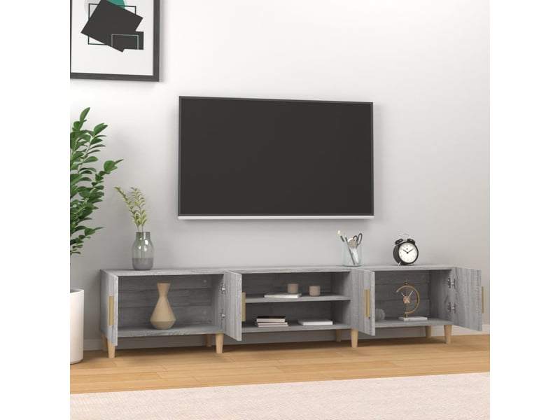  Meuble tv - banc tv - meuble de rangement sonoma gris 180x31,5x40 cm bois d'ingénierie  - Conforama C