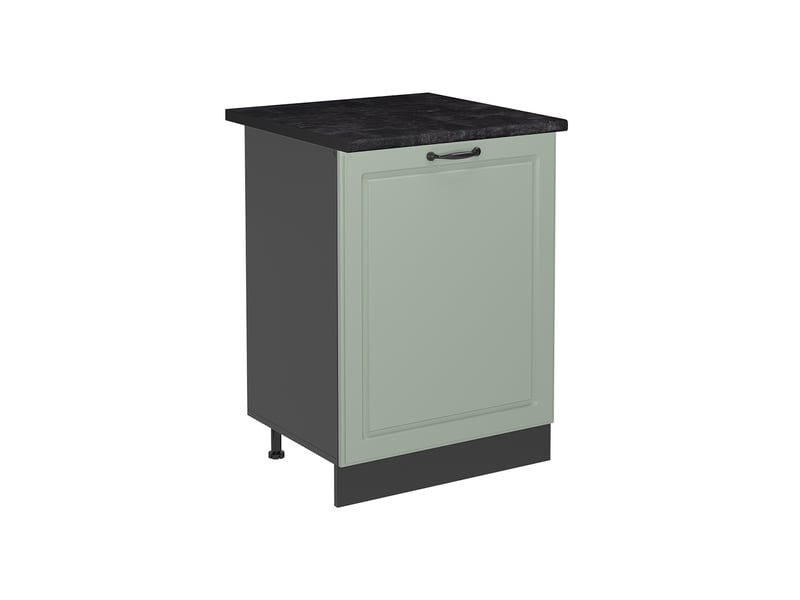 Vicco meuble bas de cuisine, mint campagneanthracite, 60cm avec 1 porte plan de travail anthracite - Conforama A