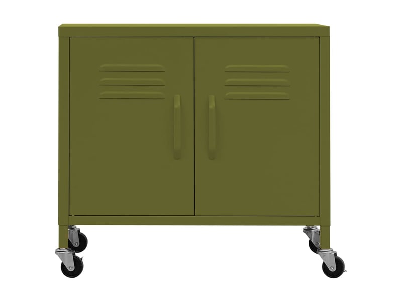  Armoire de bureau, meuble de rangement vert olive 60x35x56 cm acier  - Conforama C