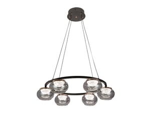 Fabrilamp pompeya, suspension, moderne, led, 42 w, 3780 lm, 3000-4000-6000 k, noir, 15-160 x 67 x 67 cm