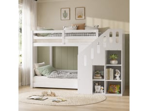 Lit superposé 90x200 cm <strong>CRAVDOM</strong>  <strong></strong> coloris blanc