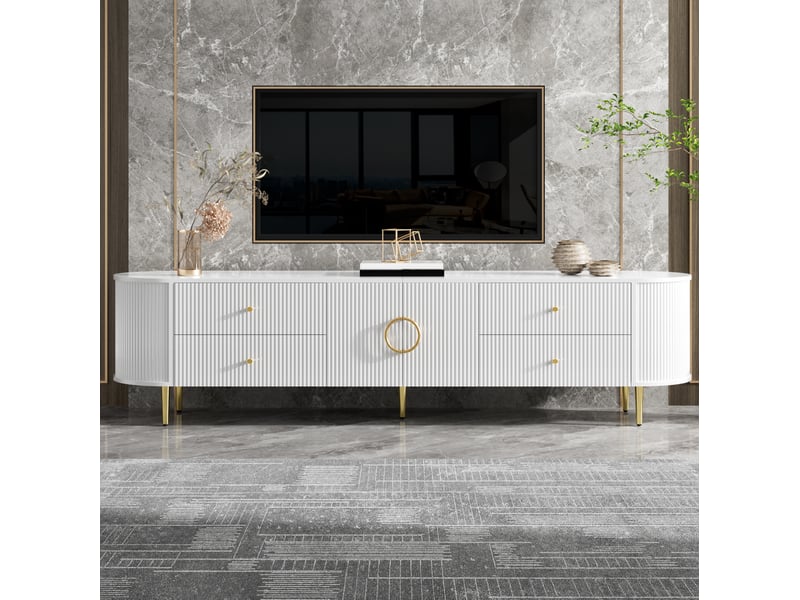  Meuble tv 180 cm avec rangements et passe-câbles evryae  - Conforama C