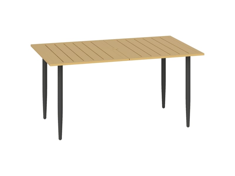 Table de jardin 150x90 cm avec trou pour parasol métal marron - Conforama A