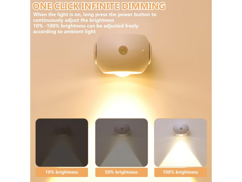  Projecteur led à détecteur de mouvement - éclairage de sécurité sans fil, piles, pour escalier, couloir, garage, entrée, blanc  - Conforama C