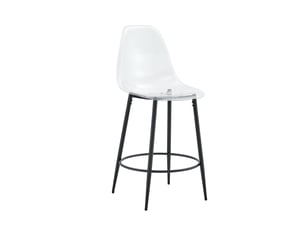 tabouret de bar  HAUSS SPOLE  - transparent hauteur d'assise 66 cm vendu Par paire