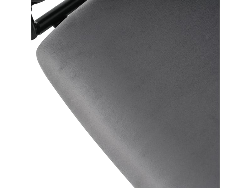  Lot de 6 chaises de salle à manger en velours, avec accoudoirs, pivotantes, pieds en métal, moderne, gris+noir  - Conforama R