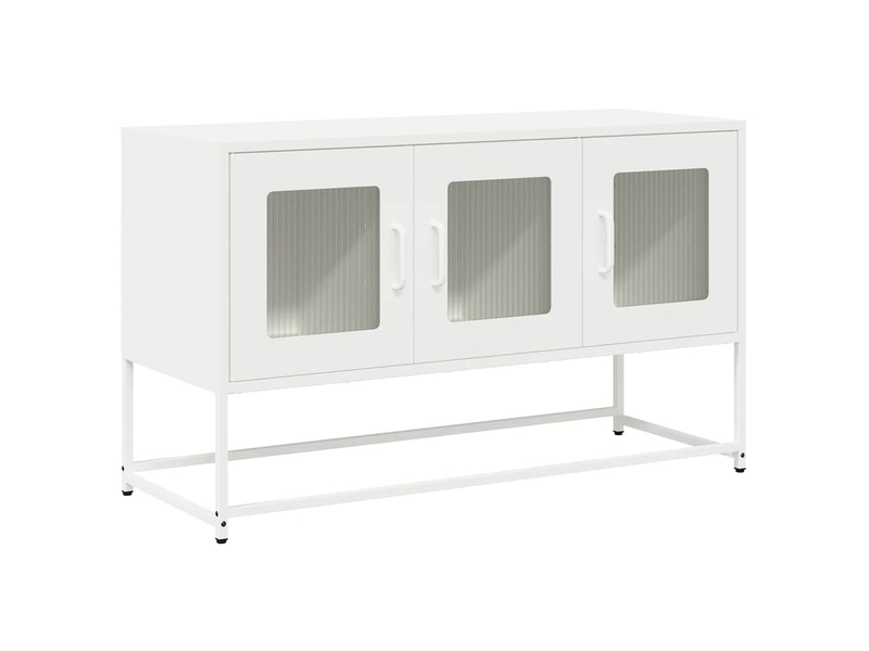  Meuble tv - banc tv - meuble de rangement blanc 100,5x39x60,5 cm acier laminé à froid  - Conforama A