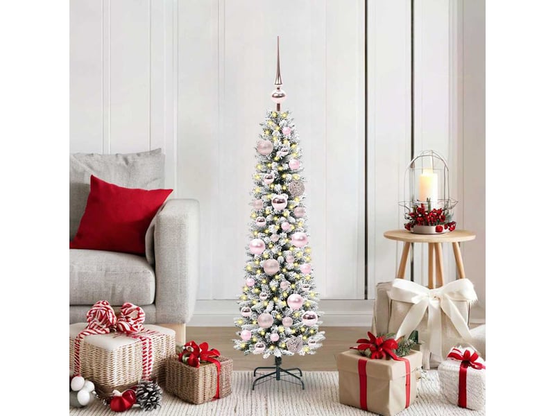 Sapin de noël artificiel, arbre de noël blanc 120 cm pvc, métal et plastique shl5596 - Conforama B