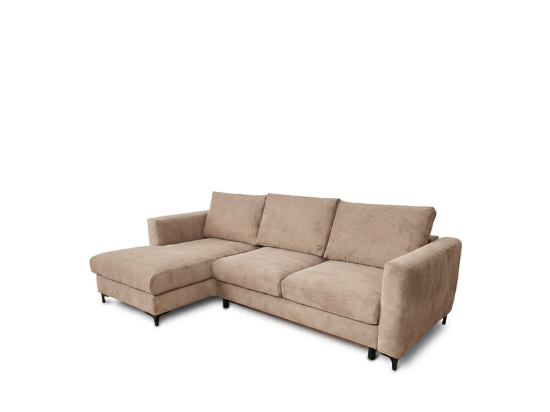  Canapé d'angle droit convertible - 4 places - velours côtelé - fiesole - beige 3CA52.CA.4AC.G.05 - Conforama E
