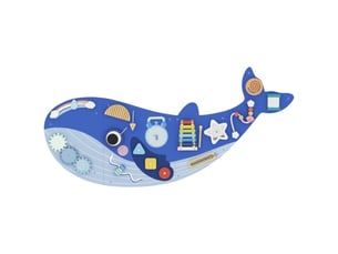 Tableau d’activités montessori baleine 13 en 1 en bois, xylophone, horloge, engrenages, mural
