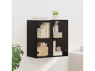 Meuble mural, meuble de rangement salon 68 x 37 x 68,5 cm bois d'ingénierie chêne noir