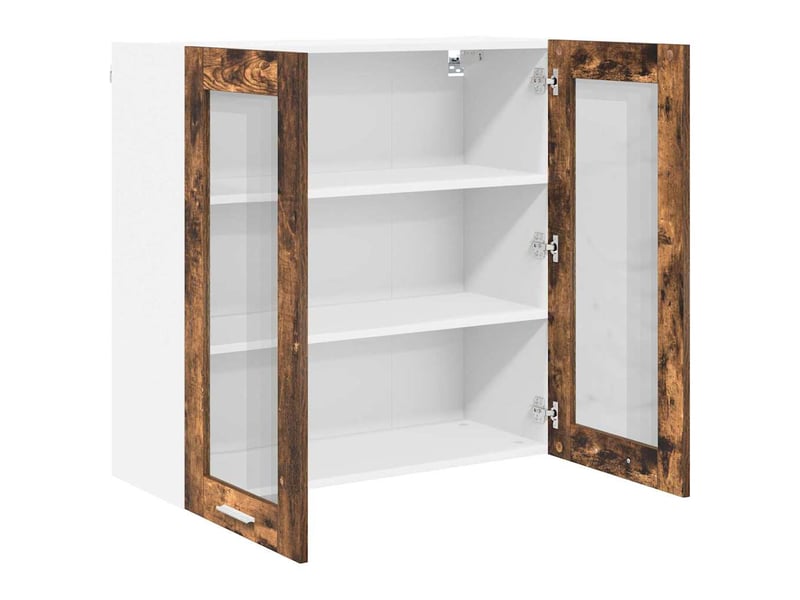 Meuble de rangement, armoire suspendue chêne fumé 80x31x80cm bois d'ingénierie shl2538 - Conforama E