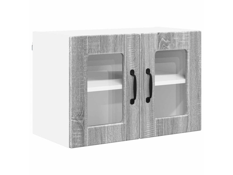 Meuble mural de cuisine, cabinet en verre mural gris sonoma 60x31x40cm - Conforama A