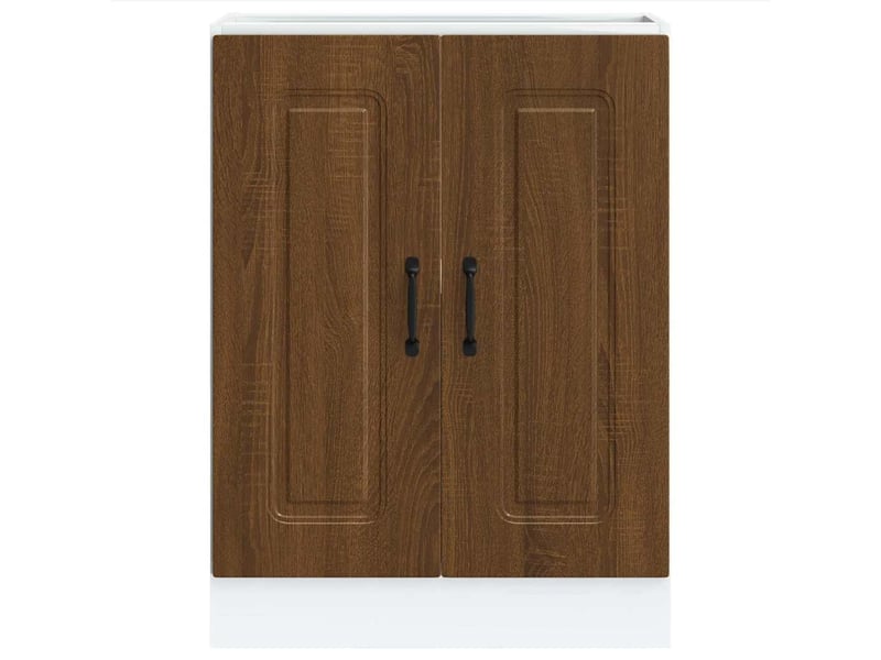 Meuble de cuisine, meuble bas pour évier kalmar chêne marron bois d'ingénierie - Conforama D
