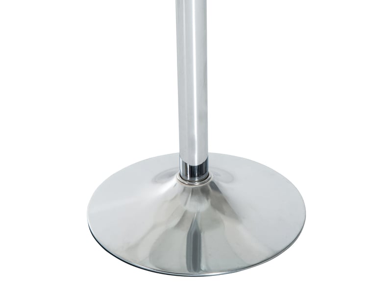  Table à manger ronde pour 2 personnes, argenté, table de cuisine moderne avec plateau en verre trempé et base en acier  - Conforama W