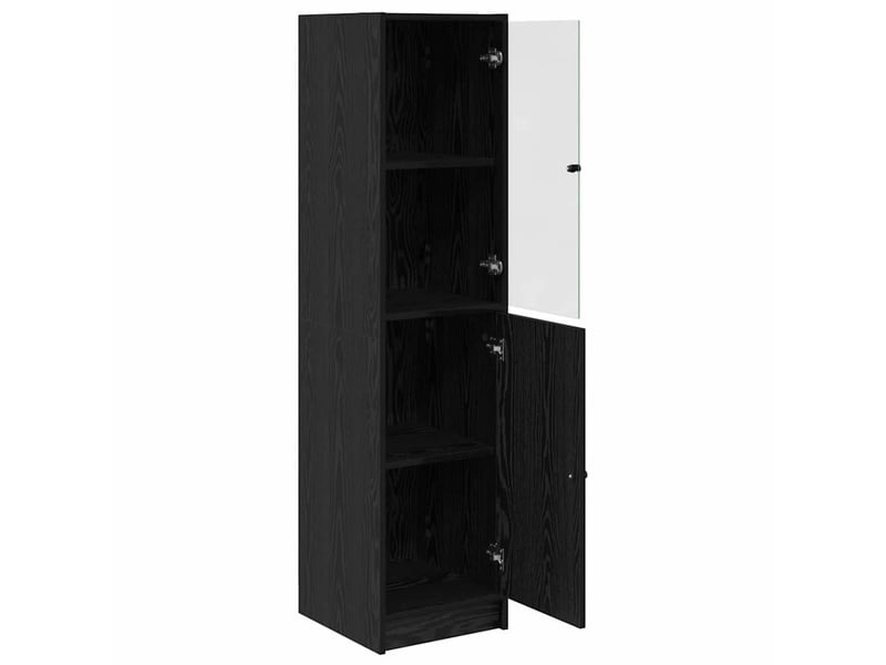  Buffet - haut armoire chêne noir 35 x 37 x 142 cm bois d'ingénierie  - Conforama E