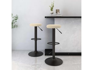 Lot de 2 tabouret de bar, chaise de bar crème velours shl86298