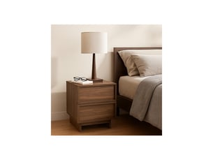 Lot 2 tables de chevet effet bois foncé 40 x 38,5 x 45 cm