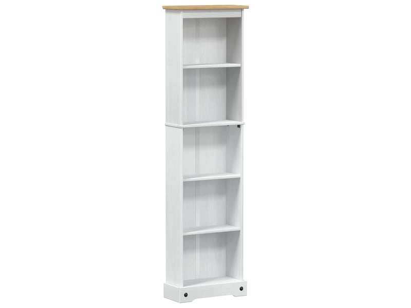  Bibliothèque, armoire à livres 46 x 20 x 170 cm pin massif blanc  - Conforama A