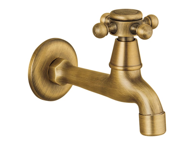  Robinet mural vintage à eau froide – laiton – valve céramique – diamètre entrée 2 cm – longueur 15 cm – pour salle de bain et extérieur ERFDS-GXD00352-LSY - Conforama E
