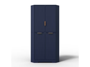 Armoire d’angle avec 4 portes et étagères réglables, 60 x 60 x 172 cm