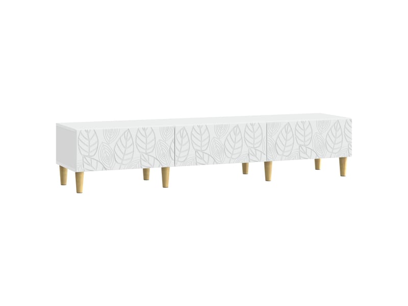 Meuble tv - banc tv - meuble de rangement 147 x 34,5 x 30 cm blanc bois d'ingénierie  - Conforama A