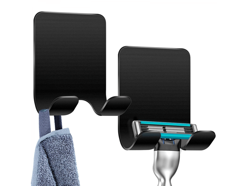 2 pièces support de douche, crochet autocollant support de douche crochet adhésif en acier inoxydable, salle de bain et cuisine - Conforama A
