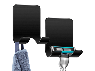 2 pièces support de douche, crochet autocollant support de douche crochet adhésif en acier inoxydable, salle de bain et cuisine