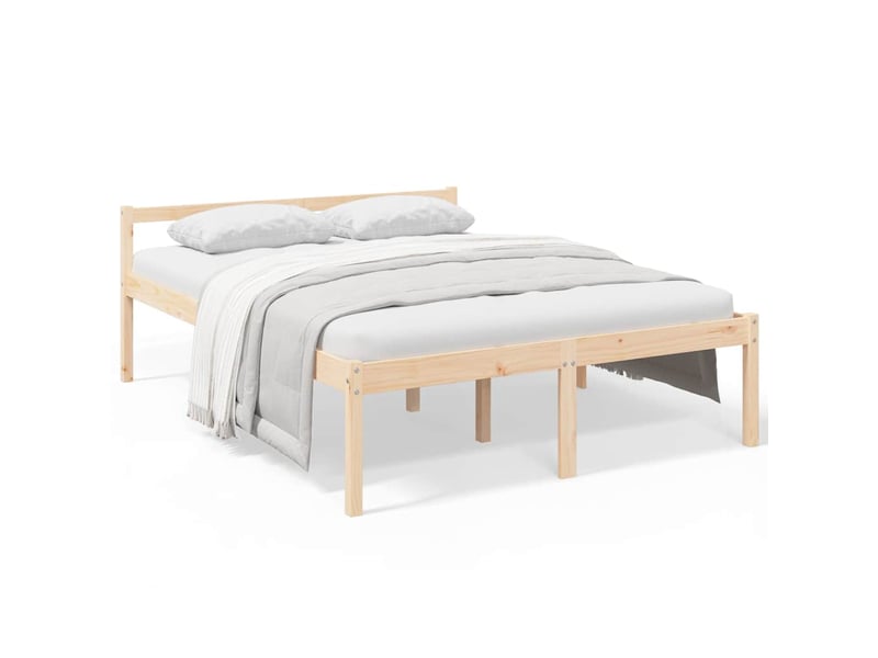 Lit double- lit adulte - lit pour personne âgée sans matelas 160x200 cm bois pin massif - Conforama A