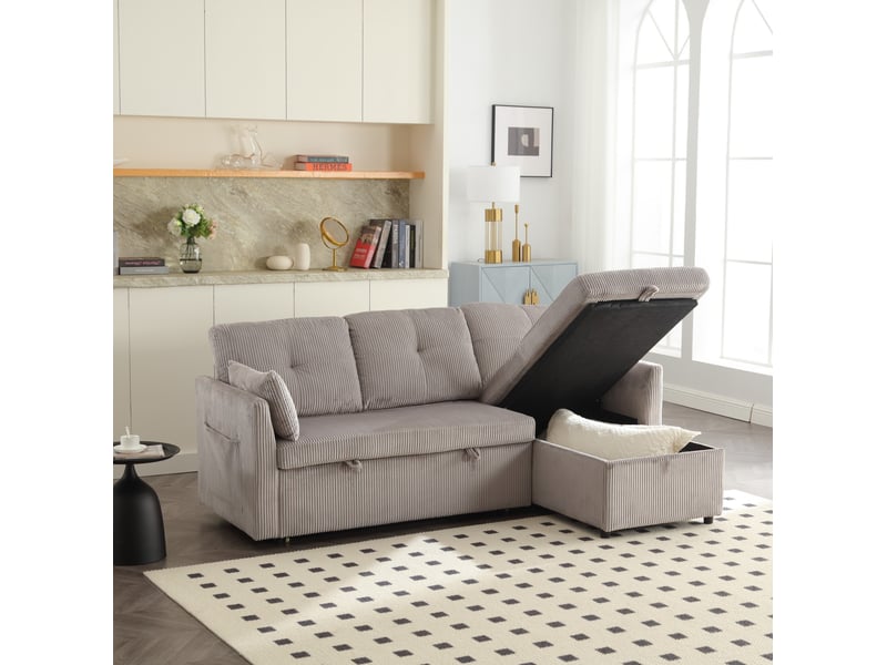  Canapé d'angle convertible 3 places réversible avec rangement homvra  - Conforama B
