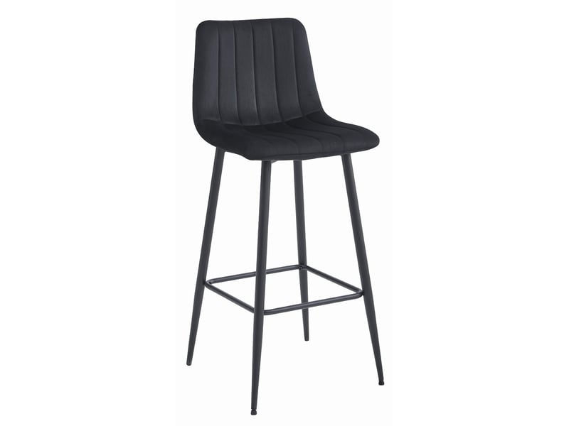 Tabouret de bar - leobert - pozza - velours noirpieds noirs  - Conforama A