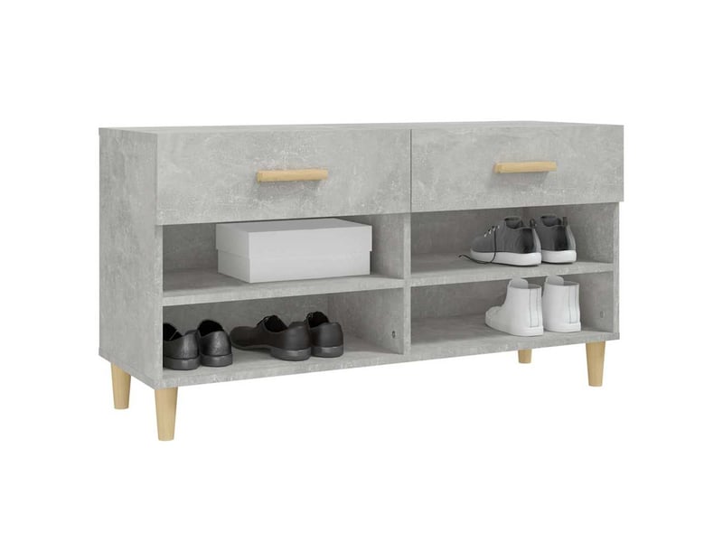  Meuble à chaussure, armoire à chaussures gris béton 102x35x55 cm bois d'ingénierie  - Conforama D