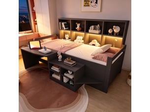 Lit avec rangement 90x200 cm <strong>DZMDIP</strong>  <strong></strong> coloris gris