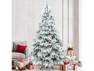 Sapin de noël, arbre de noël artificiel avec 300 led blanc 240 cm pe et pvc cf61235