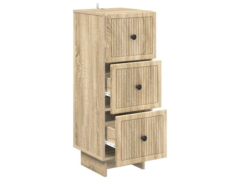  Armoire de rangement bureau, armoire à tiroirs chêne sonoma 33 x 34,5 x 90 cm shl3567  - Conforama E
