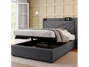 Lit coffre 90x200 cm VIVRYN coloris gris