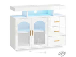 Buffet 2 porte(s) 3 tiroir(s) - 110 cm coloris blanc