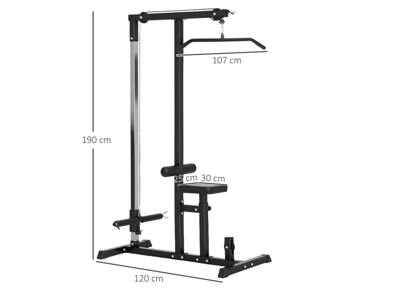  Station de musculation multifonctionnelle 107x120x190 cm – noire – poulie, siège réglable 3 positions  - Conforama B
