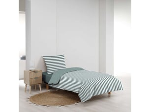 Housse de couette 140x200 + 1 taie d'oreiller coloris vert