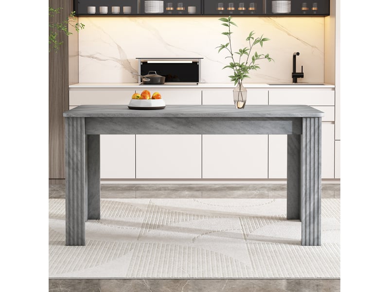  Table de salle à manger 116 x 65 x 75 cm, table rectangulaire, panneaux de particules, 4 pieds, gris  - Conforama D
